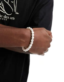 Faded Future Elasticated Bracelet In White