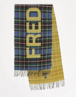 Fred Perry Oversized Branded Check Scarf In