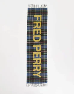 Fred Perry Oversized Branded Check Scarf In