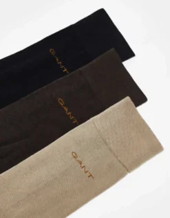 Gant 3 Pack Socks With Logo In Brown, Tan