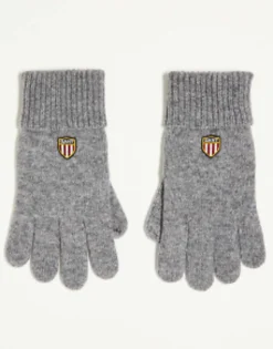 Gant Wool Gloves In Grey With Shield Logo