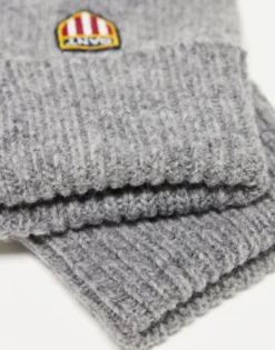 Gant Wool Gloves In Grey With Shield Logo