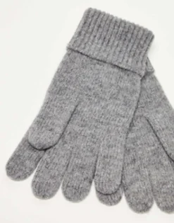 Gant Wool Gloves In Grey With Shield Logo