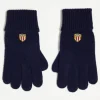 Gant Wool Gloves In Navy With Shield Logo