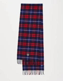 Gant Wool Scarf In Red Check With Shield Logo