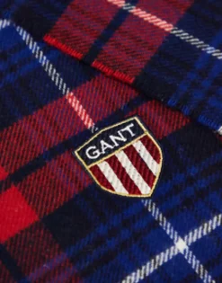 Gant Wool Scarf In Red Check With Shield Logo