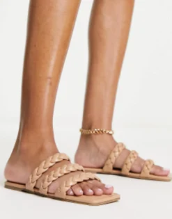 Glamorous Braided Flat Sandals In