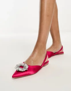 Glamorous Slingback Embellished Pointed Toe Flats