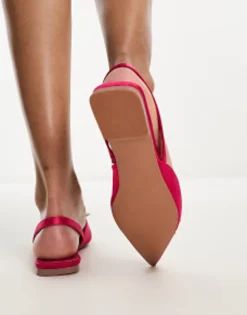 Glamorous Slingback Embellished Pointed Toe Flats