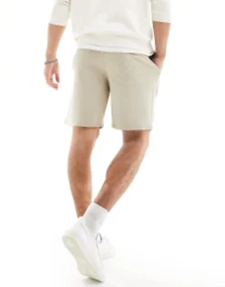 Good For Nothing Acid Wash Jersey Shorts In With Logo Print