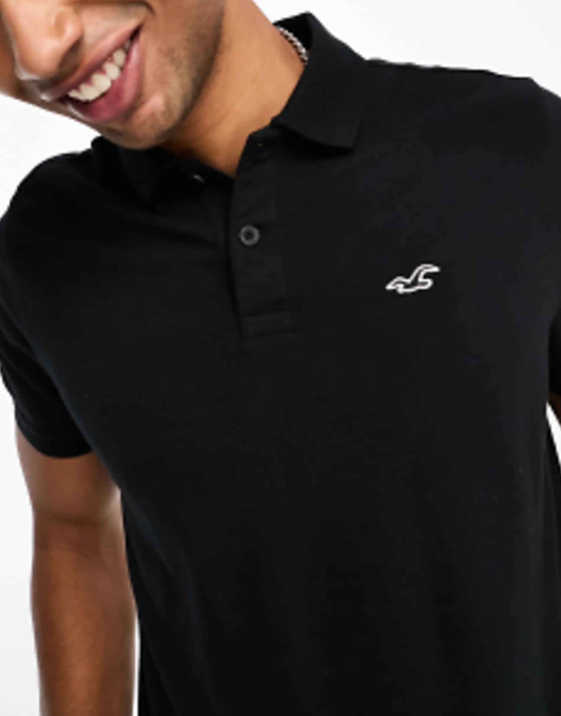 Hollister Icon Logo Pique Polo In