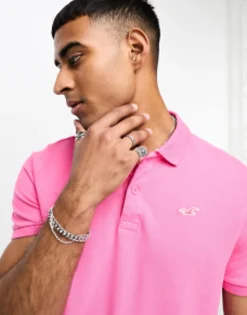Hollister Icon Logo Pique Polo In