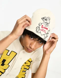 Huf Bad News Beanie In With Bear Embroidery