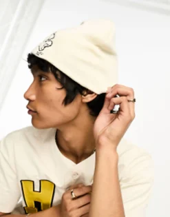 Huf Bad News Beanie In With Bear Embroidery