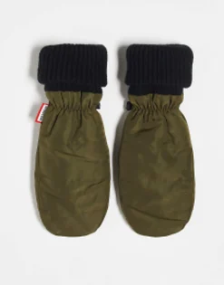 Hunter Quilted Logo Mitten Gloves In