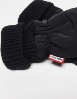 Hunter Quilted Logo Mitten Gloves In