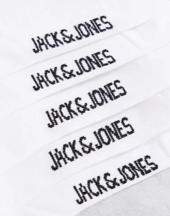 Jack & Jones 5 Pack Logo Sports Socks In