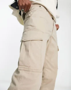 Jack & Jones Intelligence Cuffed Cargo Trouser In Beige