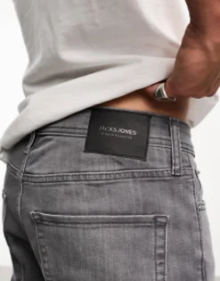 Jack & Jones Intelligence Denim Shorts In Slim Fit In Grey