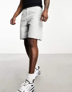 Jack & Jones Intelligence Loose Fit Worker Carpenter Short In Grey