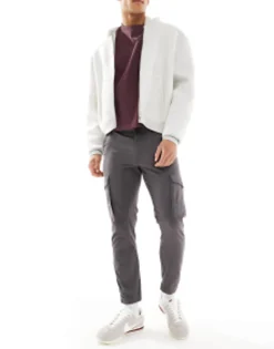 Jack & Jones Intelligence Cuffed Cargo Trouser In Grey