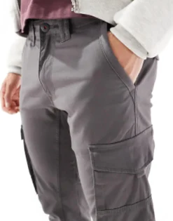 Jack & Jones Intelligence Cuffed Cargo Trouser In Grey