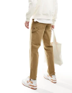 Jack & Jones Loose Fit Carpenter Trousers In Beige