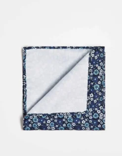 Jack & Jones Navy Floral Pocket Square