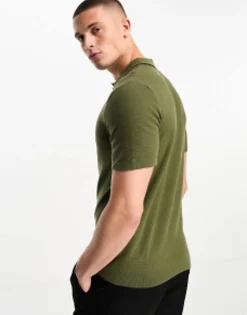 Jack & Jones Premium Pique Polo In Khaki