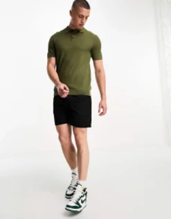 Jack & Jones Premium Pique Polo In Khaki