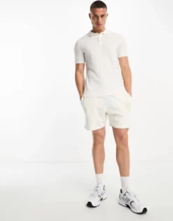 Jack & Jones Premium Pique Polo In White