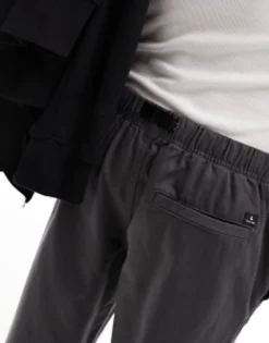 Jack & Jones Wide Fit Trouser With Elasticated Waist In Grey
