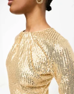 Jaded Rose Tall Long Sleeve Sequin Maxi Dress In