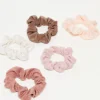 Kitsch Assorted Textured Scrunchies 5Pc Set