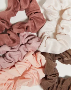 Kitsch Assorted Textured Scrunchies 5Pc Set