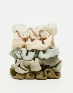 Kitsch Assorted Textured Scrunchies 5Pc Set
