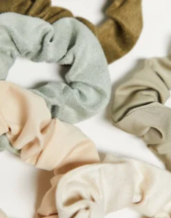 Kitsch Assorted Textured Scrunchies 5Pc Set
