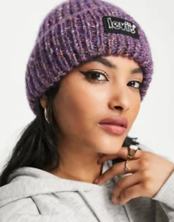 Levi'S Chunky Beanie In Purple