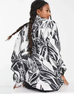 Made In Kenya Palm Print Shirt In Black And White