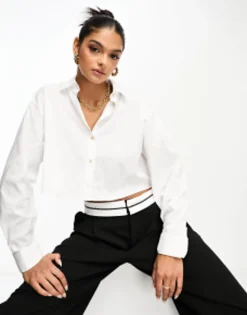 Mango Cropped Shirt In