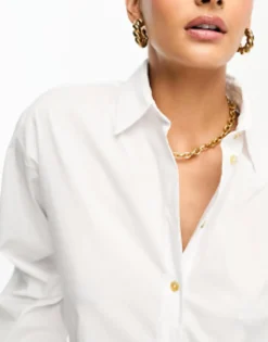 Mango Cropped Shirt In