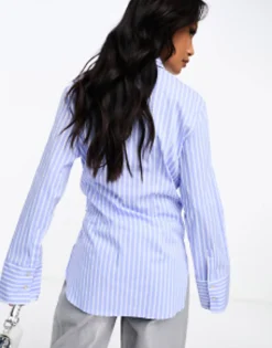 Mango Tie Front Shirt In Stripe