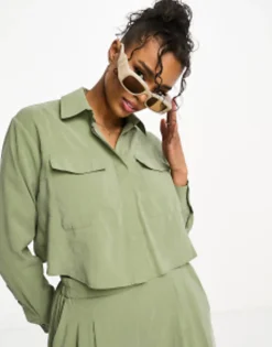Miss Selfridge Soft Touch Utlity Shirt Co-Ord In