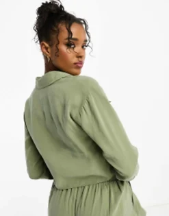 Miss Selfridge Soft Touch Utlity Shirt Co-Ord In