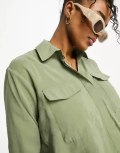 Miss Selfridge Soft Touch Utlity Shirt Co-Ord In
