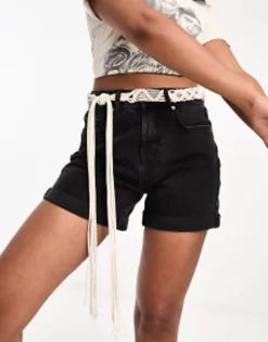 Monki Classic Cotton Macrame Rope Belt In