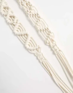 Monki Classic Cotton Macrame Rope Belt In