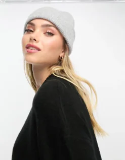 Monki Ribbed Beanie Hat In