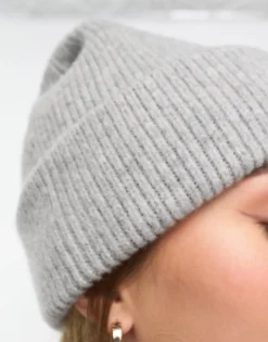 Monki Ribbed Beanie Hat In