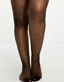 My Accessories London Curve Front Scatter Embellished Tights In